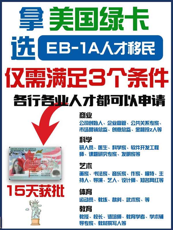 美國(guó)EB-1A移民|滿足3個(gè)條件可全家拿綠卡！