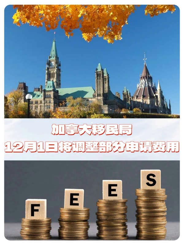 加拿大移民局12月1日調整部分申請費用