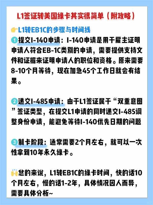 美國L1簽證轉(zhuǎn)美國綠卡其實很簡單（附攻略）