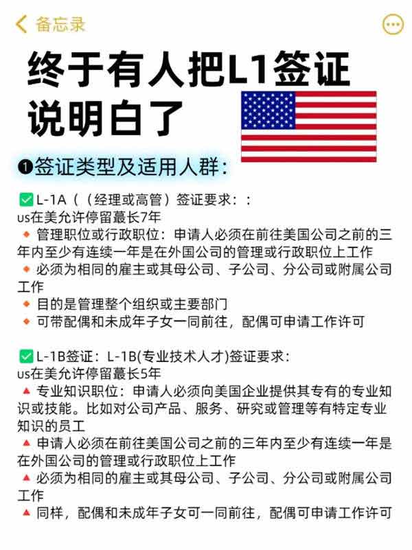 H1B的備選方案——美國(guó)L1簽證的全解析！